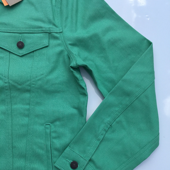 Levis Green Denim Jacket Raw Unwashed 